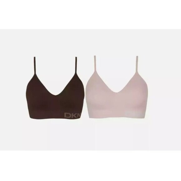 DKNY Medium C Bra T-shirt Seamless All Day Stretch Adjustable Hook Eye 2-Pack - Picture 1 of 10